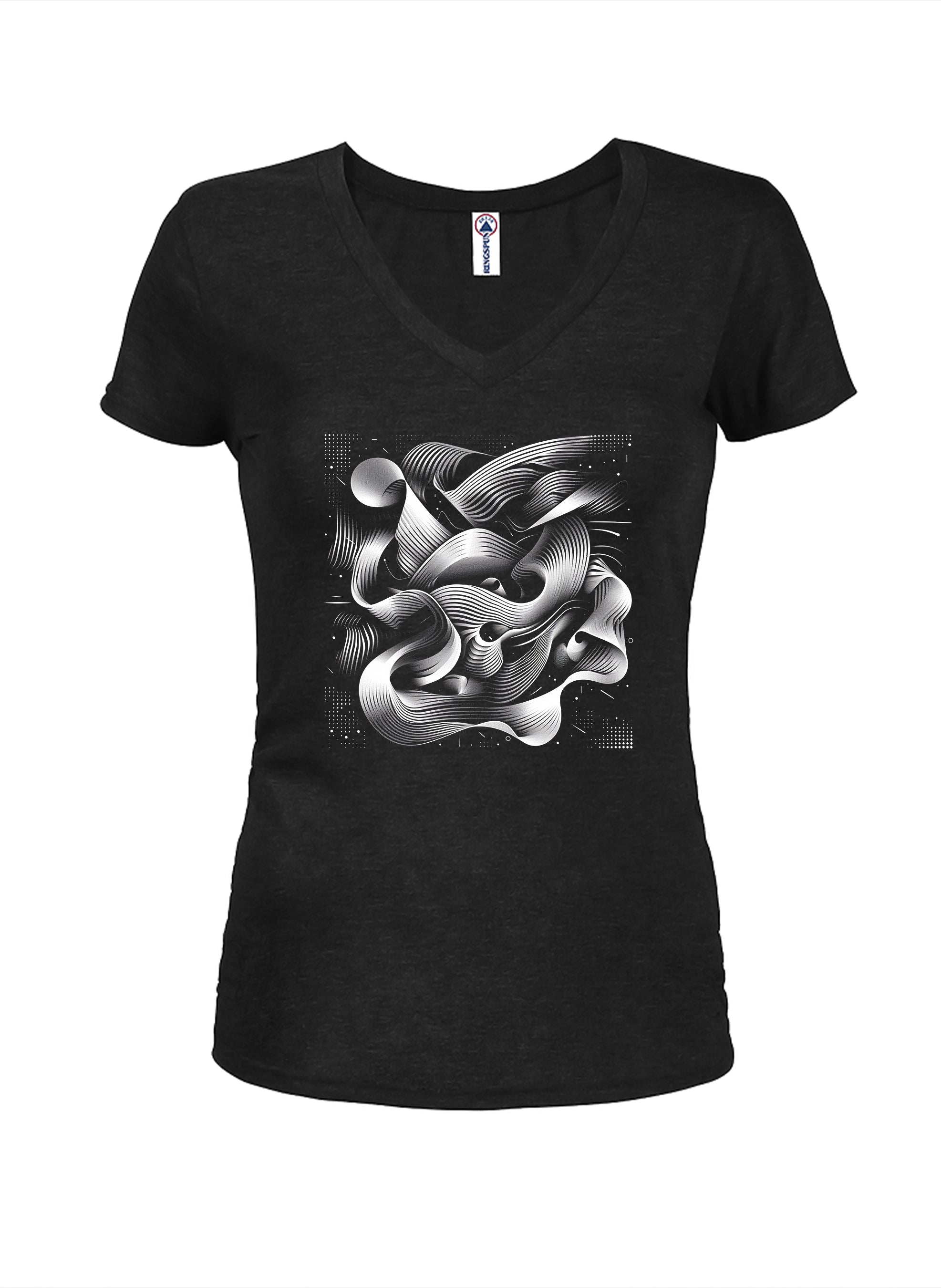 Ribbon Flow Juniors V Neck T-Shirt