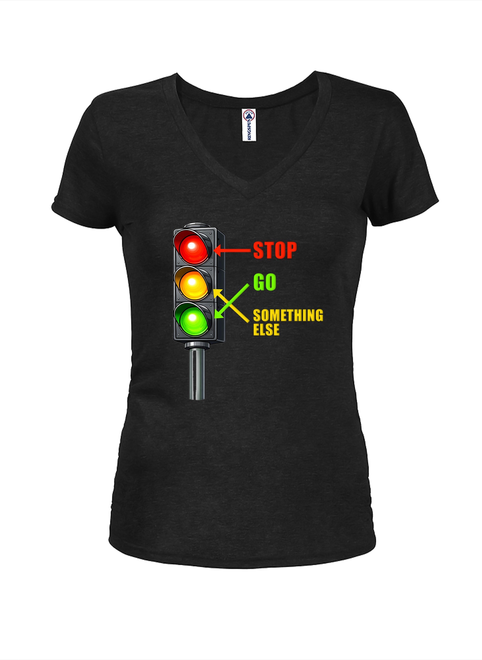 Stop. Go. Something Else Juniors V Neck T-Shirt