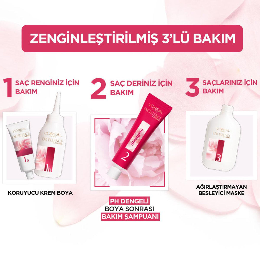 Loreal Paris Excellence Creme Hair Dye - 7.1 Küllü Kumral - Nourishing Permanent Hair Color for At-Home Use
