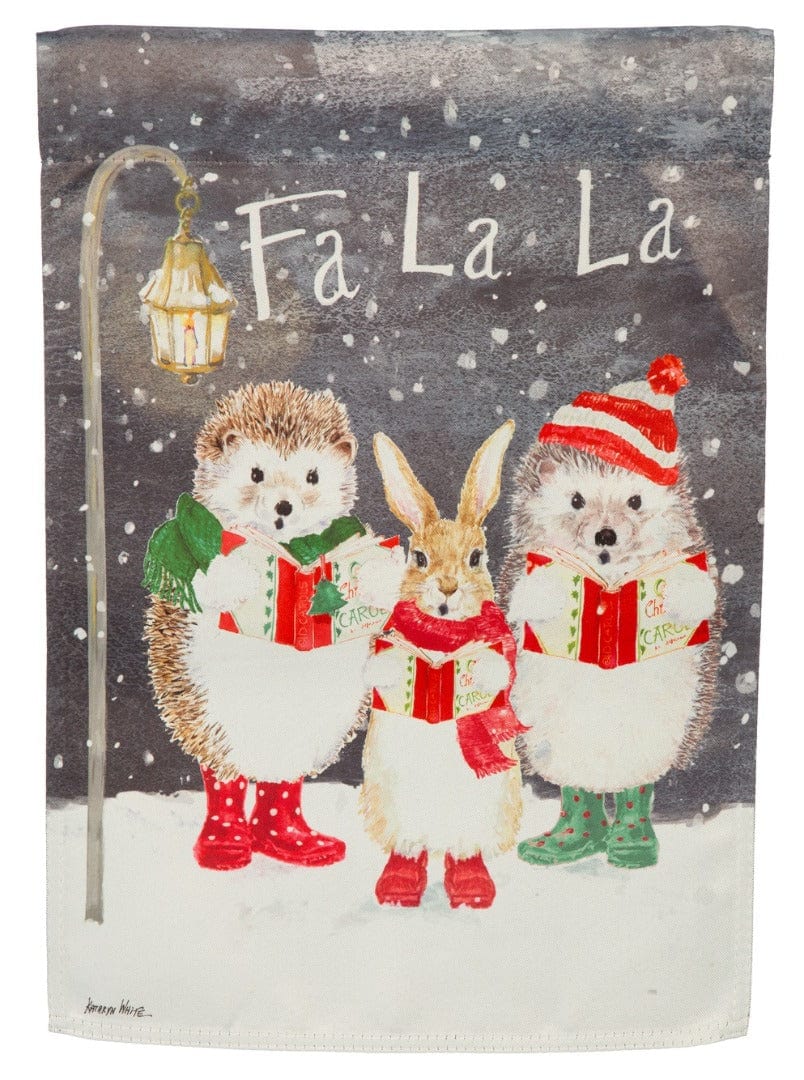 Fa La La Christmas Garden Flag 2 Sided Critters