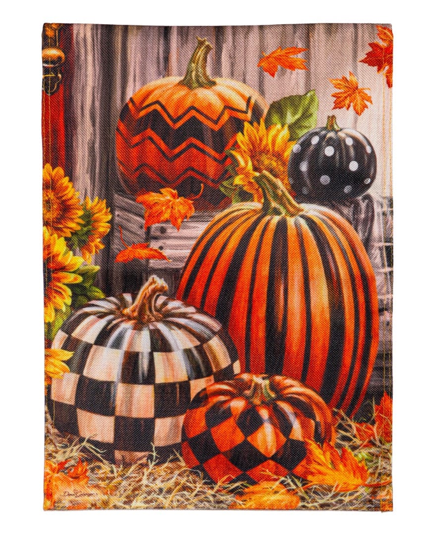 Fall Harvest Pumpkins Autumn Garden Flag 2 Sided