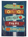 Fall Signs Garden Flag 2 Sided Applique