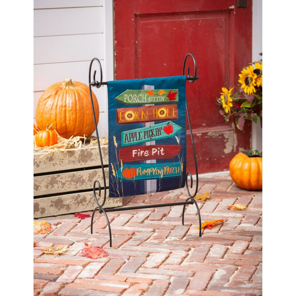 Fall Signs Garden Flag 2 Sided Applique