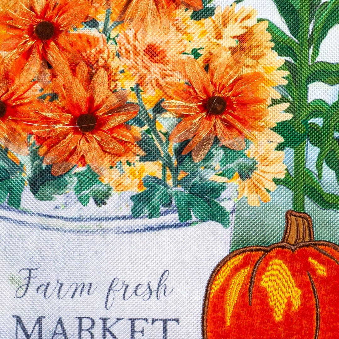 Farm Fresh Market Fall Garden Flag 2 Sided Burlap