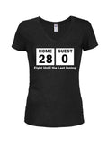 Fight Until the Last Inning Juniors V Neck T-Shirt