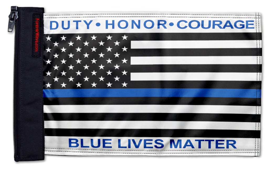 Blue Lives Matter 12"x18" Forever Wave Flag for Jeep Wrangler LJ 2003-2006