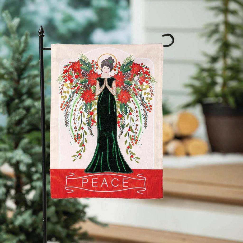 Floral Angel Garden Flag 2 Sided