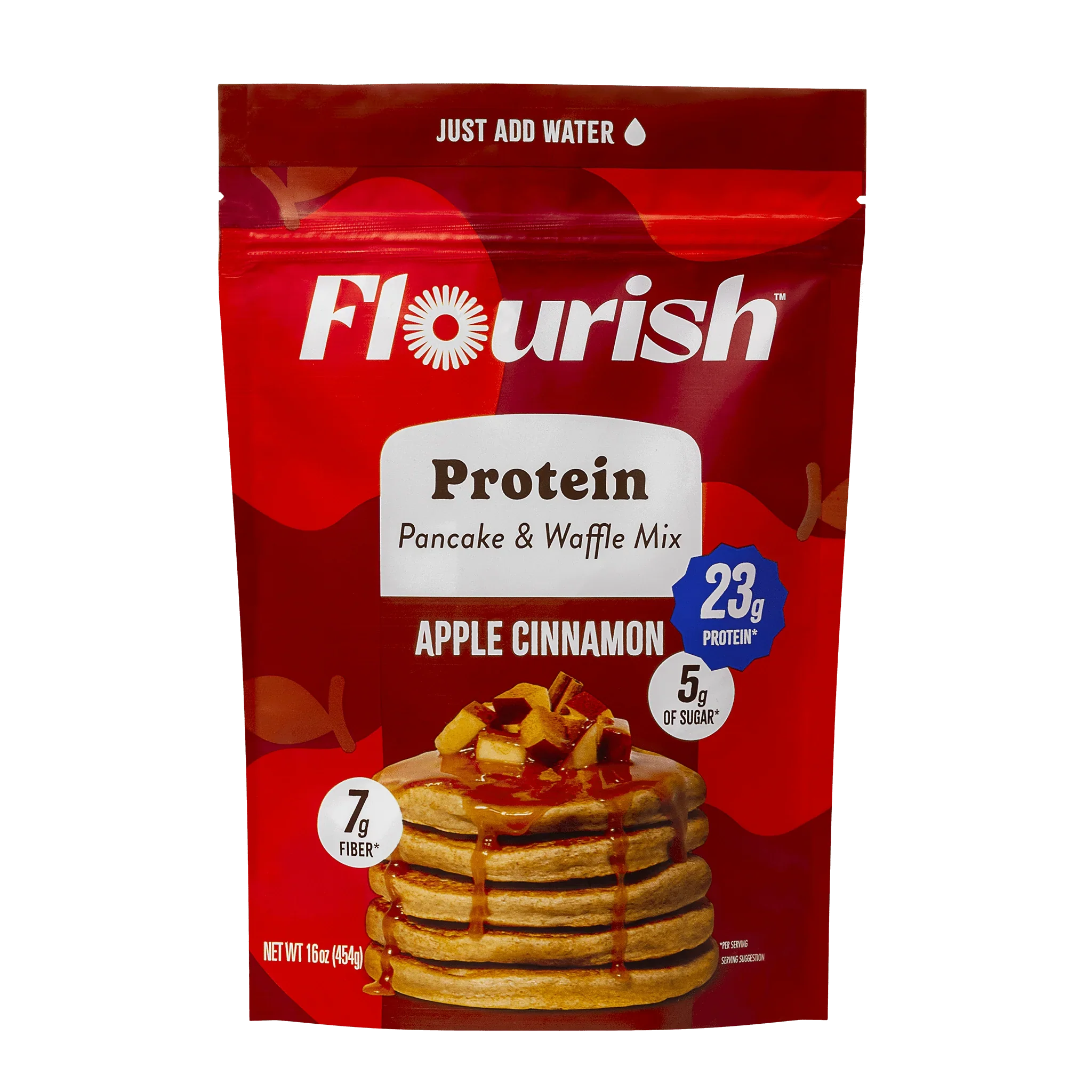 Flourish - Apple Cinnamon Protein Pancake Mix, 16 oz (Pack of 8) - Healthy Breakfast Mix