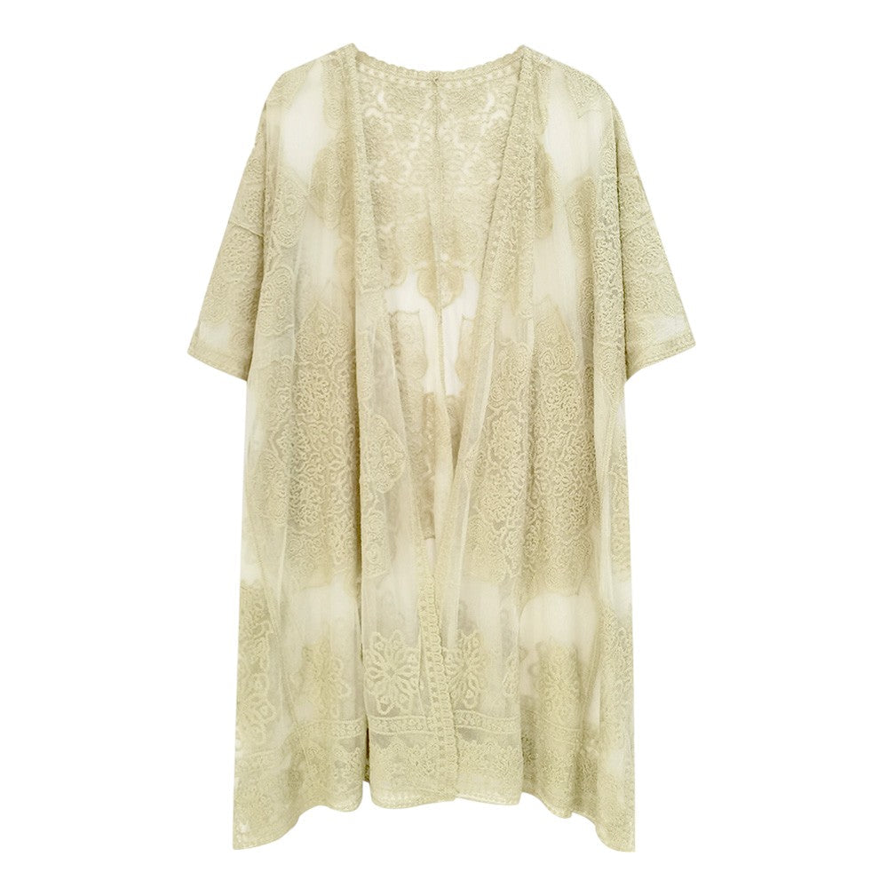 Flower Lace Kimono Poncho