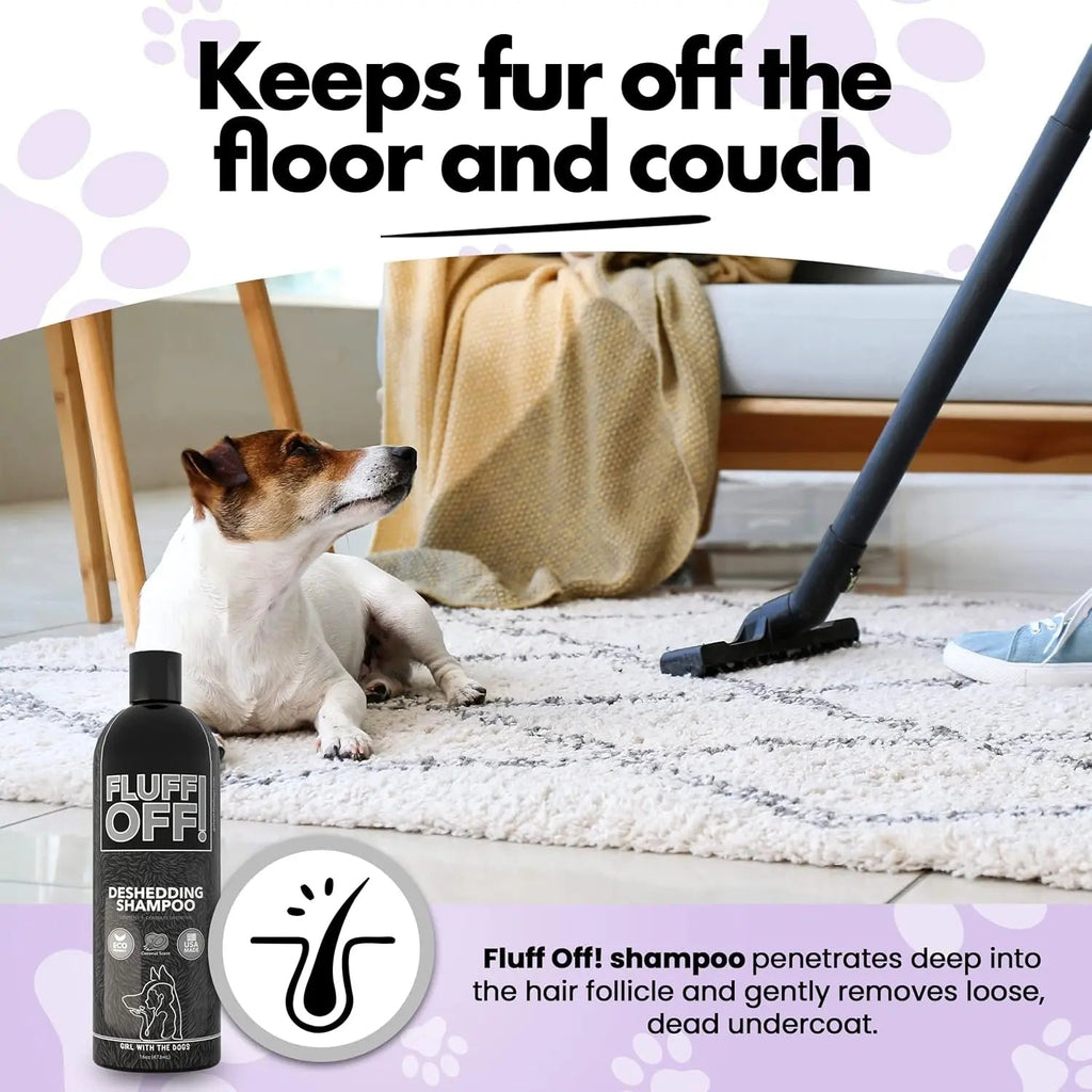 Fluff Off Dog & Cat Shampoo Set – Deshedding & Sensitive Skin 16 oz Each