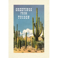 Vintage Lined Notebook Greetings from Tucson, Saguaros - Paperback