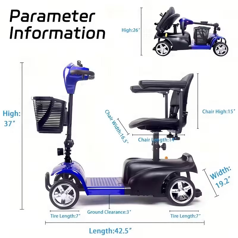 Foldable Mobility Scooter Features A 250W Motor And Reaches A Speed Of 6 Mph
