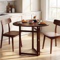 Foldable Dining Table 31.5" Triangular Small Kitchen Table for 2-Walnut