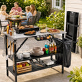 Foldable Outdoor Cook Station with Removable Shelves