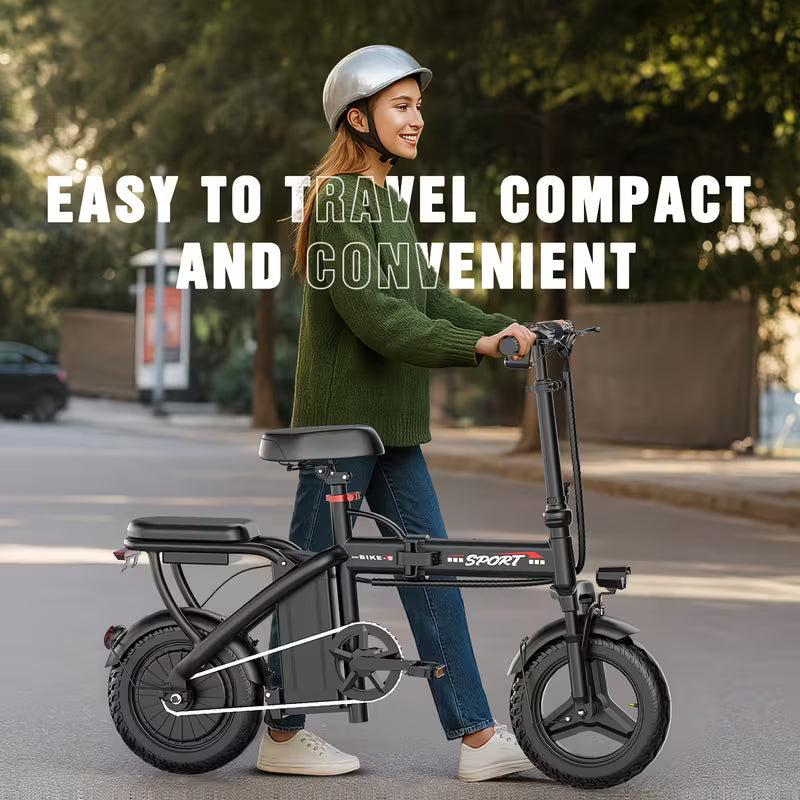 Folding Electric Bicycle, Peak Power 500 Watts, 20 Miles/ Per Hour Brushless Motor, 14-inch Tires, 48-volt 10 Ampere-hour Detachable Battery, Adult Electric Bicycle, Electric Bicycle, Suitable For Urban Commuting, Is The Best Choice For A Gift.