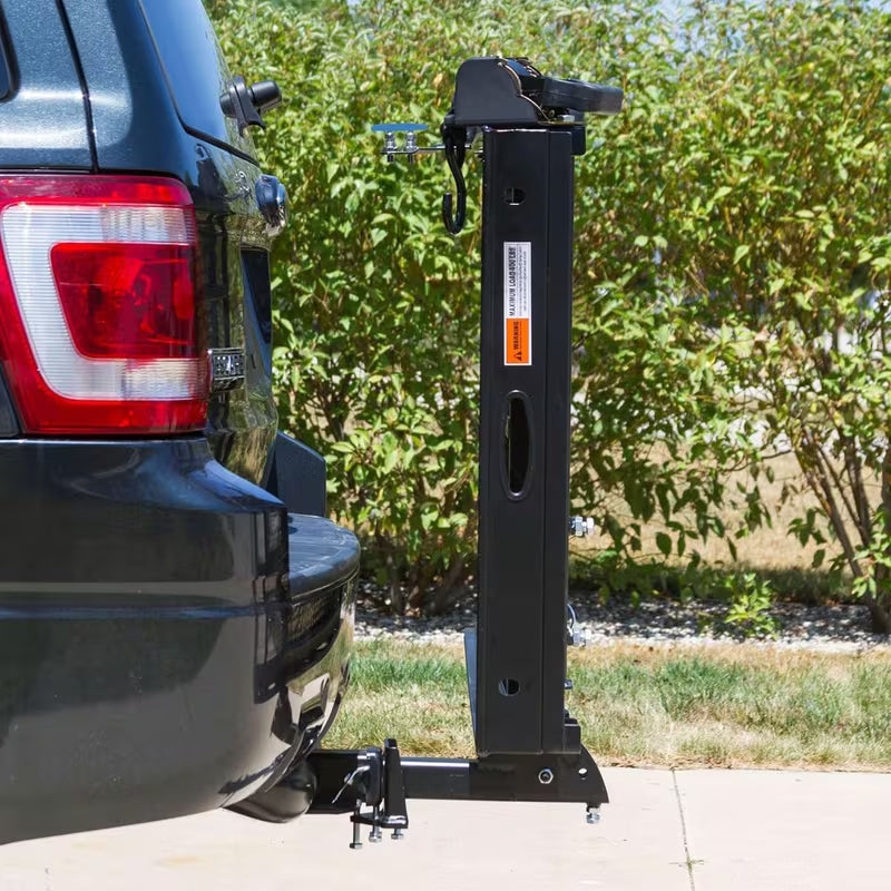 Folding Steel Scooter Carrier w/ 42" Ramp, Hitch Mount, 48" x 27.75", Black - Heavy-Duty and Foldable Mobility Carrier for Scooter Vehicles and Wheelchairs