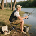 Folding Camping Stool 360° Swivel Hunting Chair with Anti-Sink Feet
