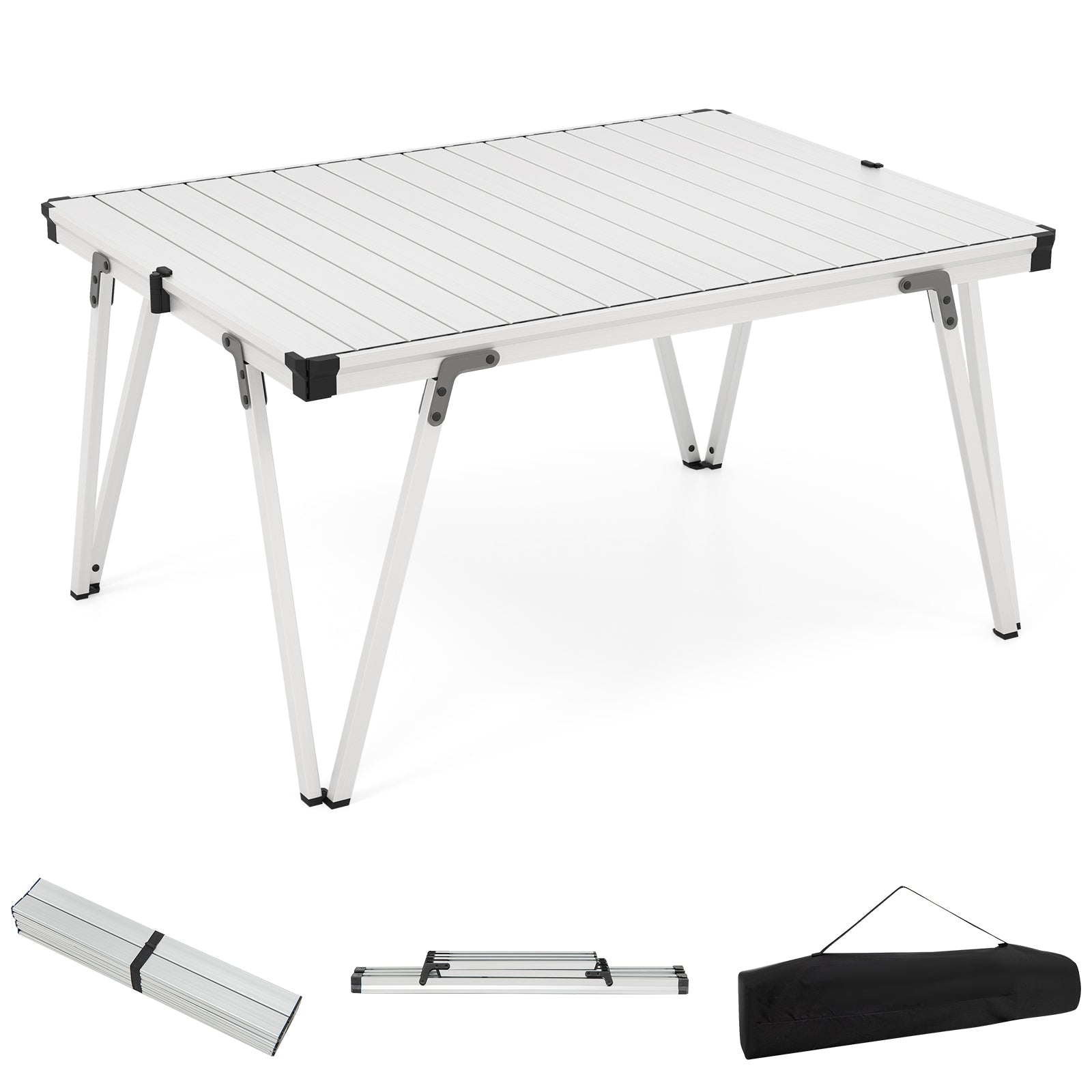 Folding Camping Table Picnic Table with Storage Bag and Waterproof Desktop