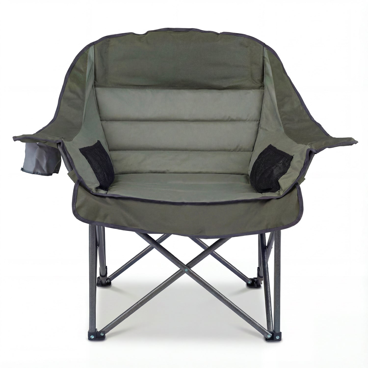 Folding Oversized Camping Chair with Side Pockets and Cup Holder