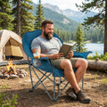 Folding Oversized Camping Chair with Side Pockets and Cup Holder