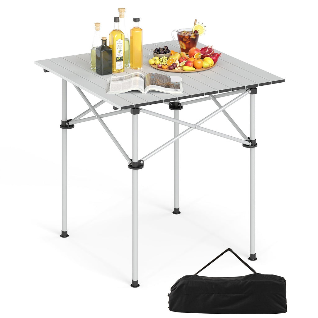 Folding Roll-up Camping Table with Metal Legs