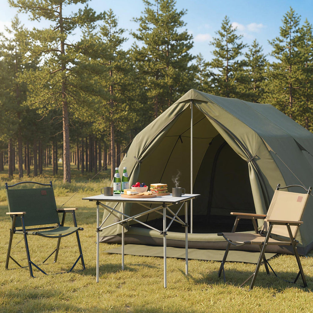 Folding Roll-up Camping Table with Metal Legs