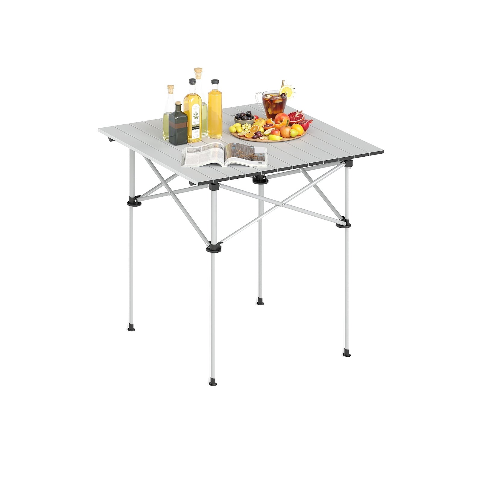 Folding Roll-up Camping Table with Metal Legs