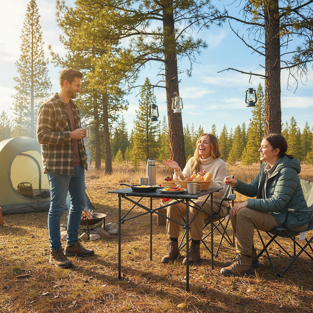 Folding Roll-up Camping Table with Metal Legs