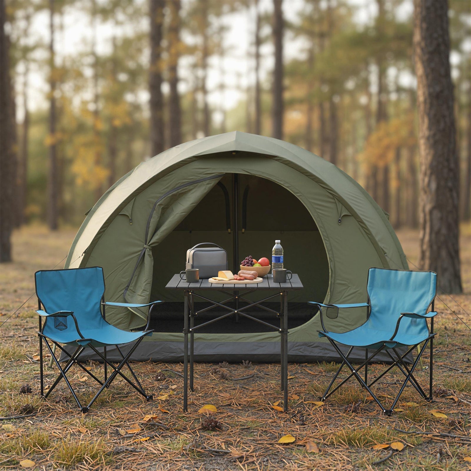 Folding Roll-up Camping Table with Metal Legs