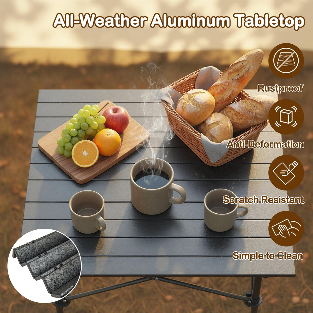 Folding Roll-up Camping Table with Metal Legs
