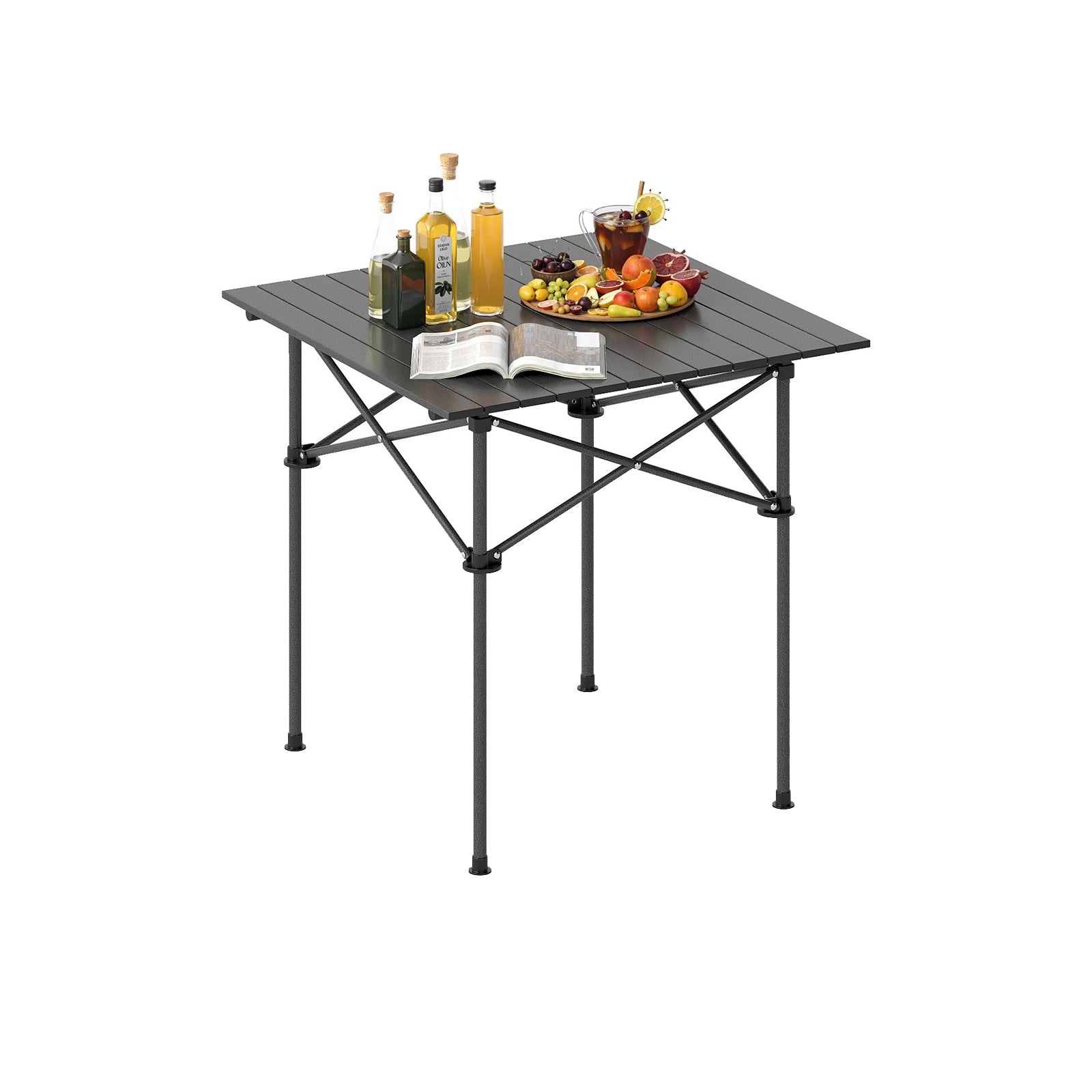 Folding Roll-up Camping Table with Metal Legs