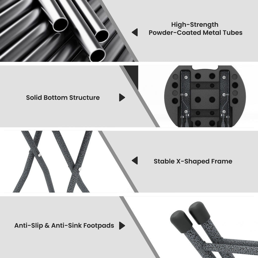 Folding Stool with Built-in Handle for Adults