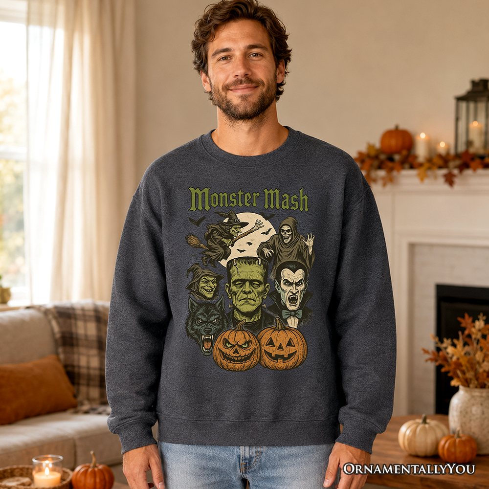 Monster Mash Classic Sweatshirt, Halloween Monsters Sweater for The Spooky Season