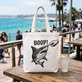 Boop Shark Tote Bag, Funny Ocean Gift Shopper Animal Gift Shopper
