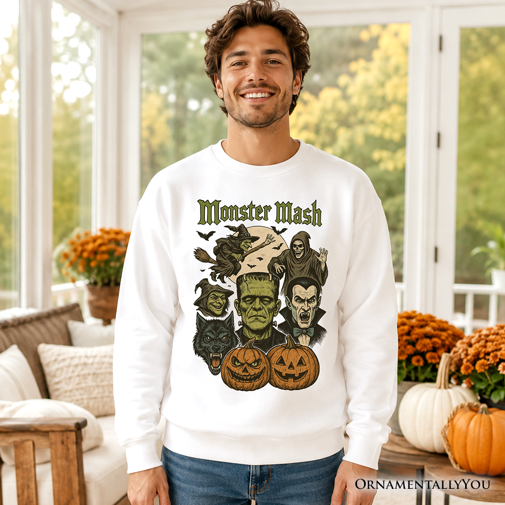 Monster Mash Classic Sweatshirt, Halloween Monsters Sweater for The Spooky Season
