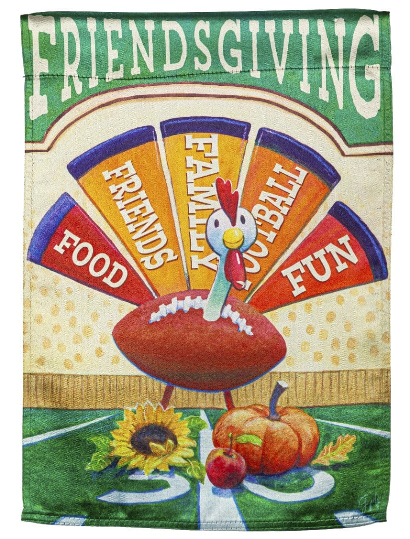 Friendsgiving Turkey Thanksgiving Garden Flag 2 Sided