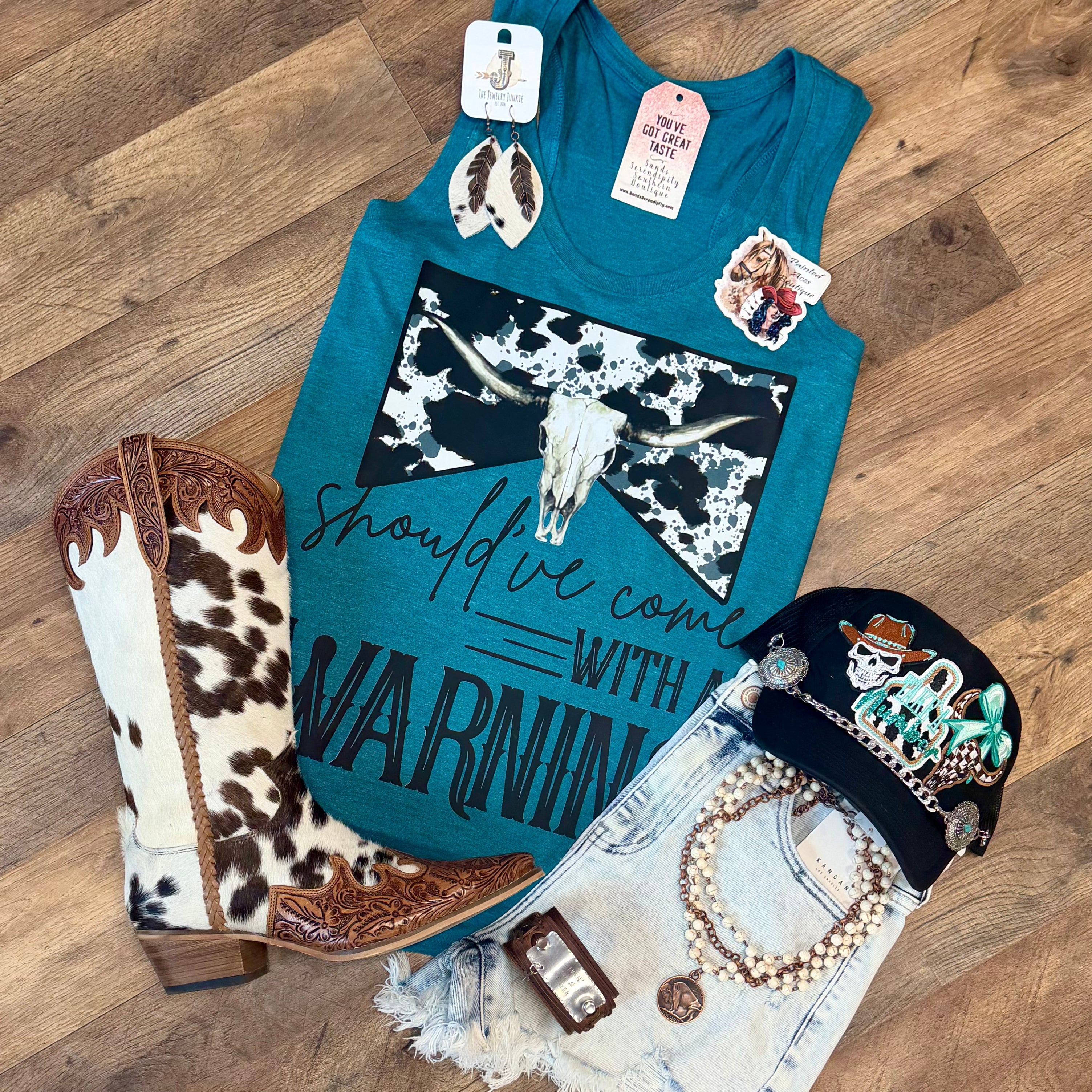 Should’ve Come With A Warning | Country Graphic Tank Top