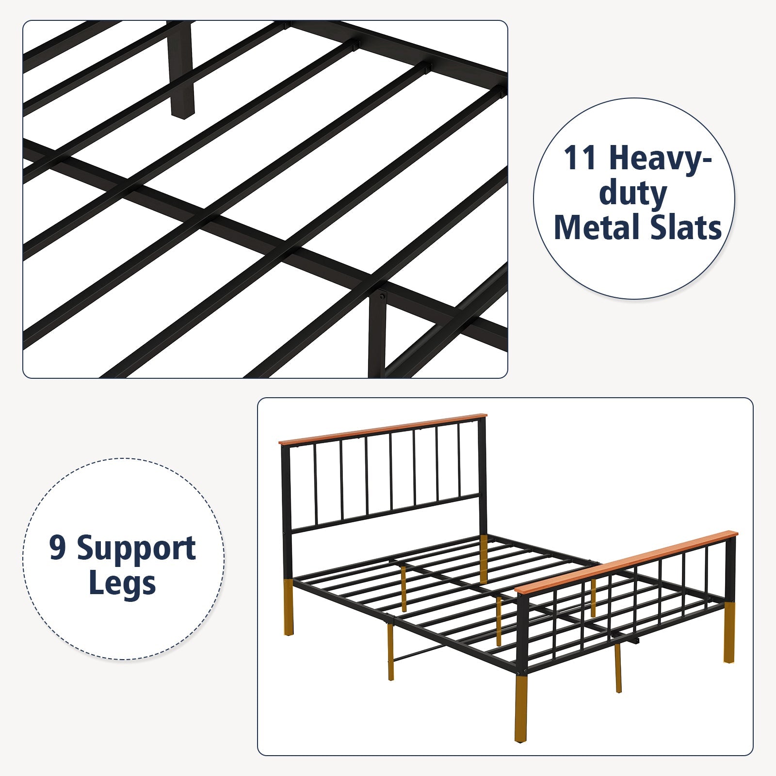 Bed Frame with Headboard and Footboard