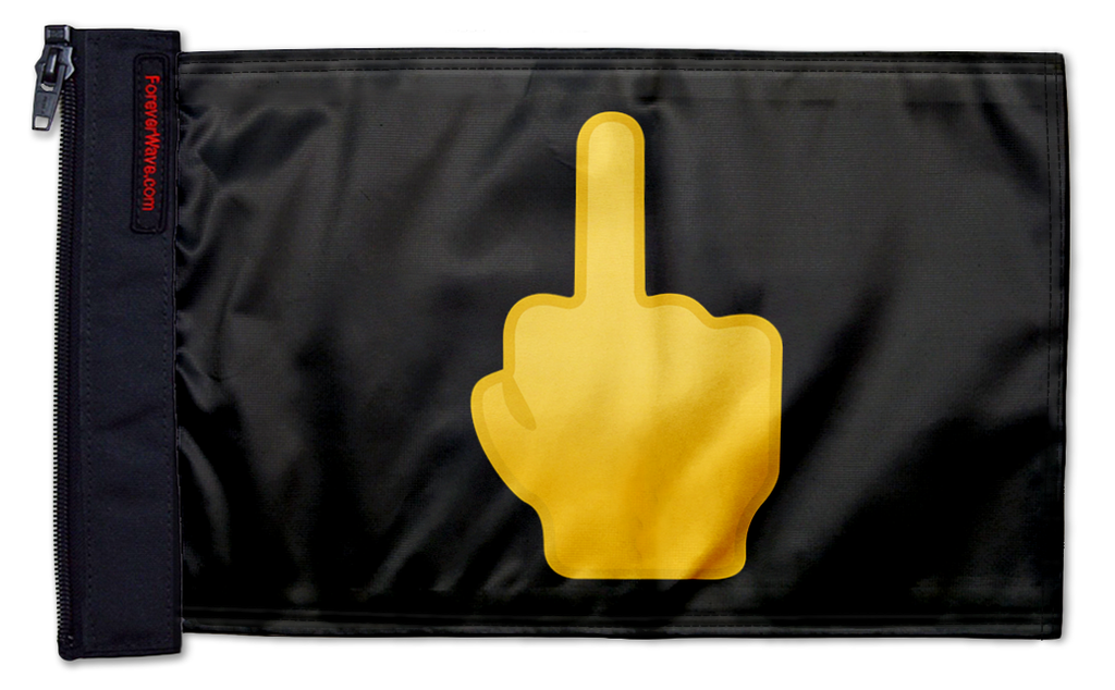 Emoji Middle Finger 12"x18" Forever Wave Flag for Jeep Wrangler JK 2-Door 2007-2018