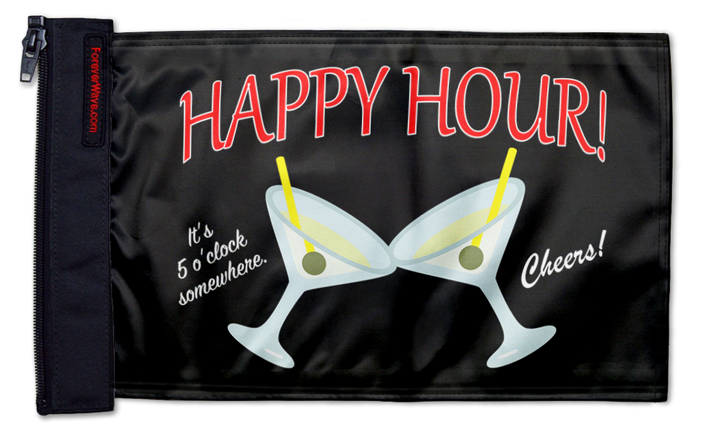 Happy Hour Martinis 12"x18" Forever Wave Flag for Jeep Wrangler JK 2-Door 2007-2018