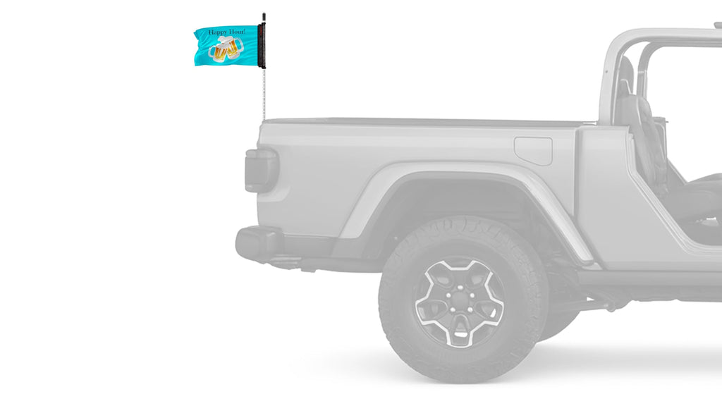 Happy Hour Beers 12"x18" Forever Wave Flag for Jeep Wrangler JK 2-Door 2007-2018