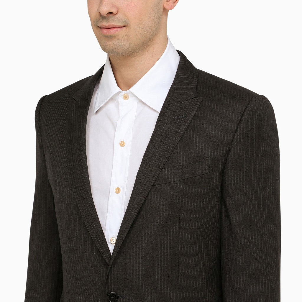 Dolce&Gabbana Dark Grey Single Breasted Pinstripe Jacket
