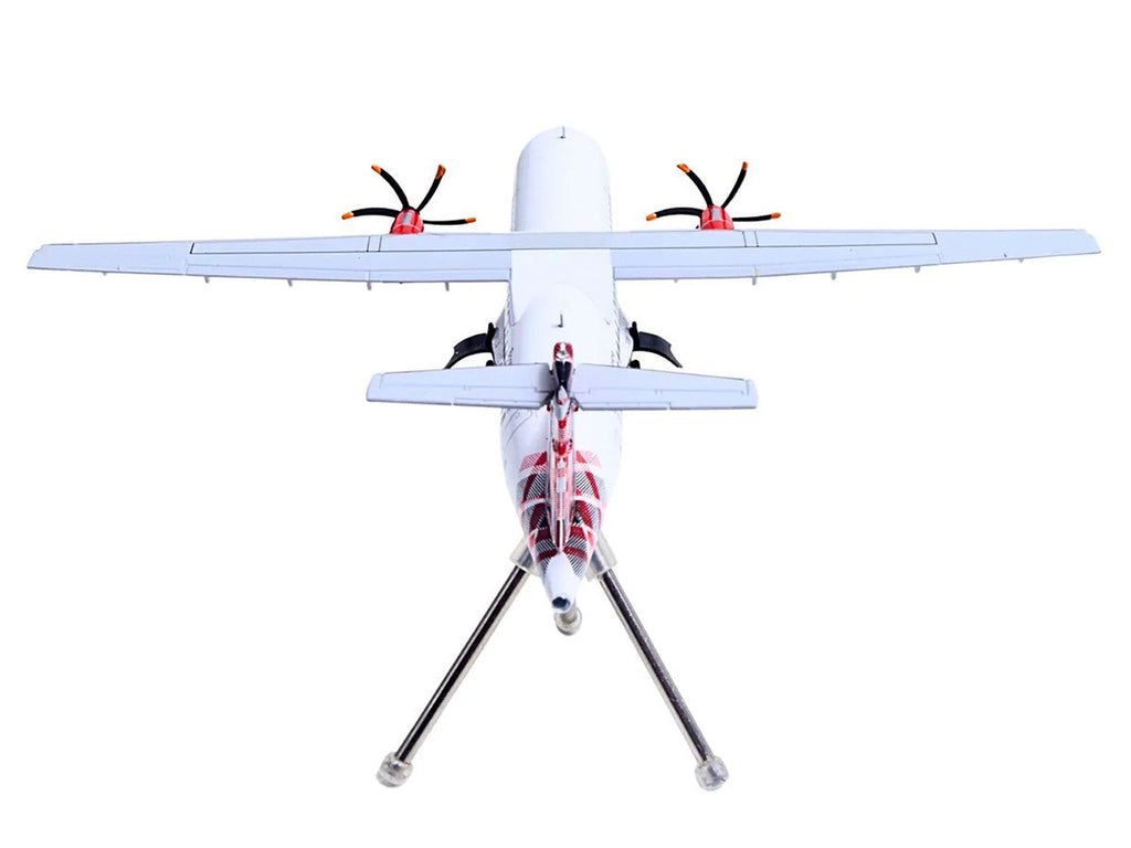 ATR 72-600 Commercial Aircraft "Loganair - Scotland's Airline" (G-LMTE) White with Red Plaid Tail "Gemini 200" Series 1/200 Diecast Model Airplane by GeminiJets