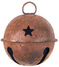 Rusty Jingle Bell w/Star Cutout 80mm  (Pack of 4)