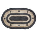 Primitive Pewter Star Braided Rug 3'x5'