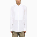 Dolce&Gabbana White Poplin Gold Tuxedo Shirt