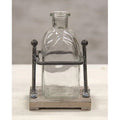Wood and Iron Bottle Holder With 1 Bottle (Pack of 4)