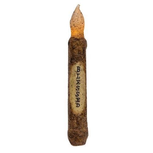 Burnt Mustard Blessed Timer Taper  (Pack of 4)