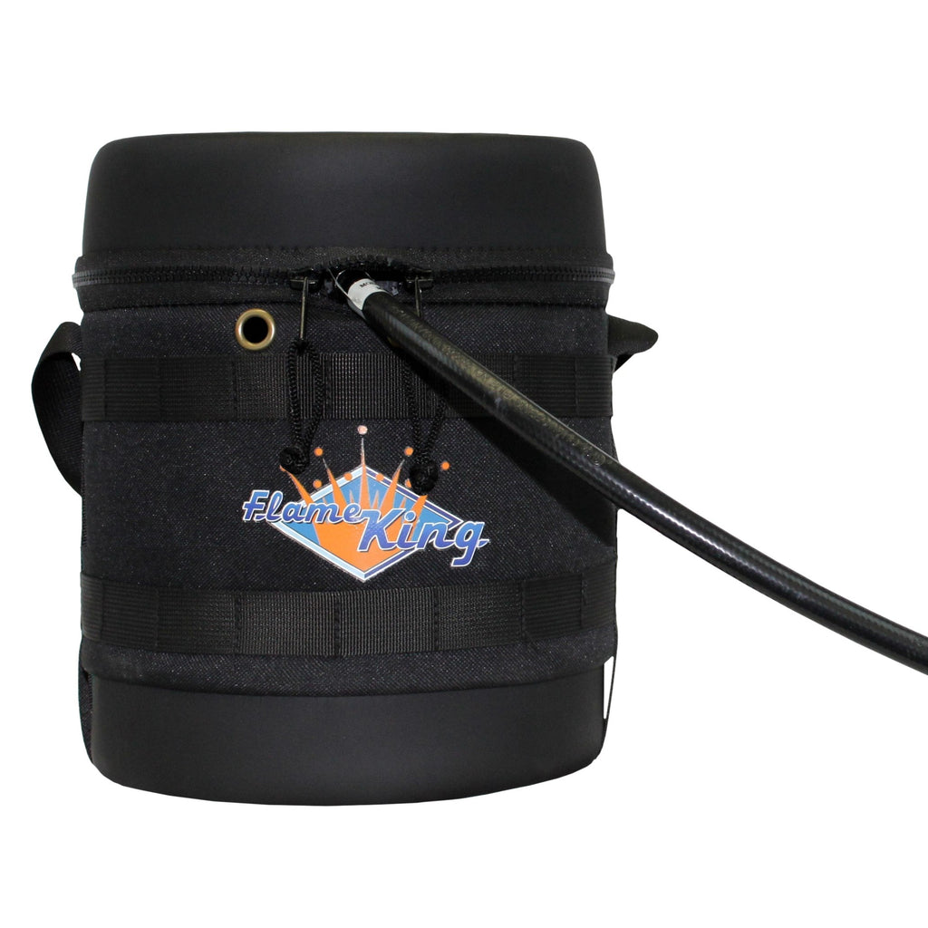 Flame King Propane Gas Hauler Kit 3lb Empty Propane Tank, Adapter Hose and Insulated Protective Carry Case