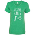 Deck the Halls Y'all T-Shirt Heather Green Small